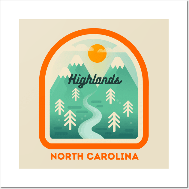 Highlands North Carolina NC Tourist Souvenir Wall Art by carolinafound